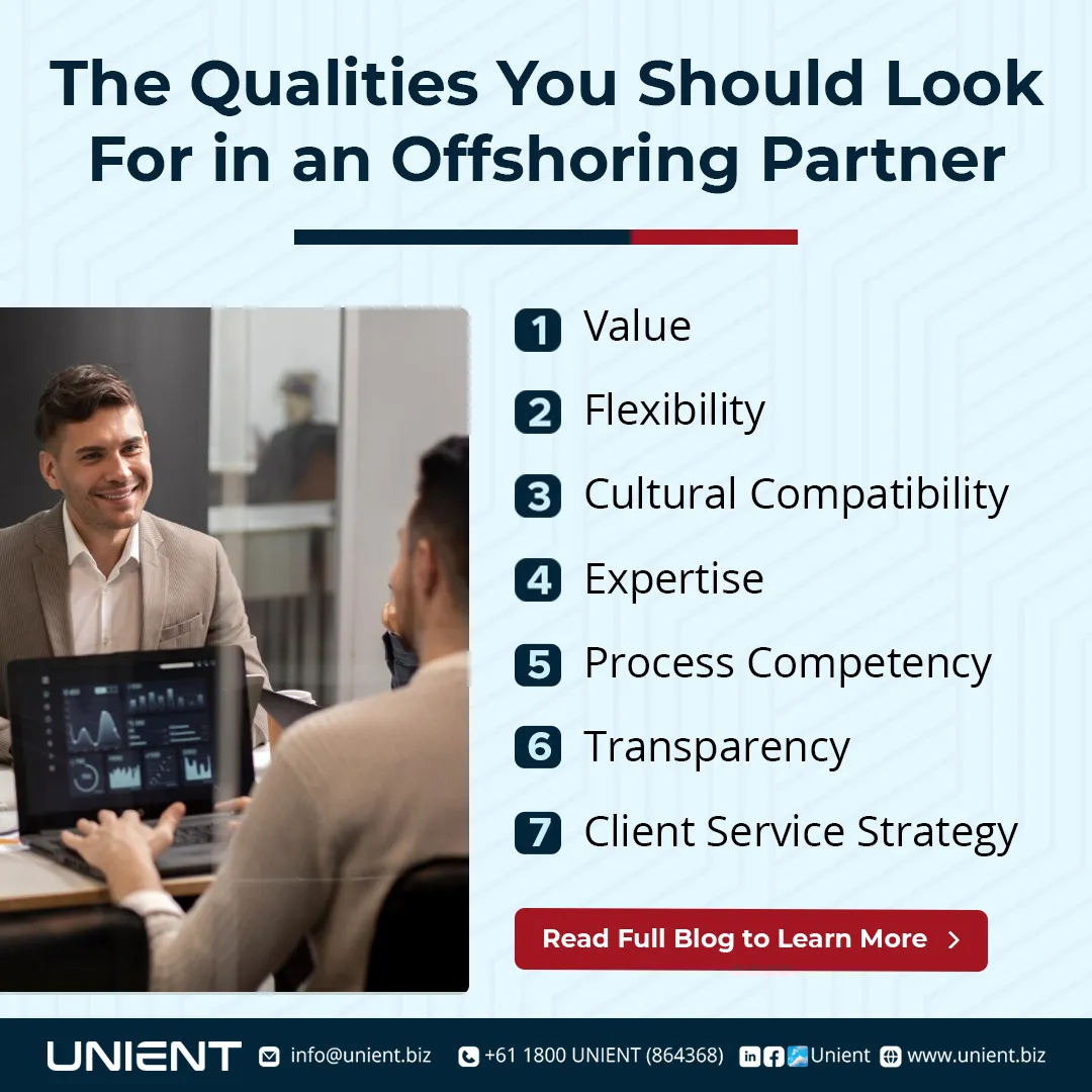 How To Choose the Right Offshore Partner for Your Business: 7 Things To Look For - The Complete Guide to Selecting the Right Offshoring Partner for Your Business - Unient